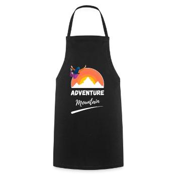Sunrise Mountain Abenteuer - Kochschürze - Schwarz - Vorne - AI Model Male 185 dark (185cm)