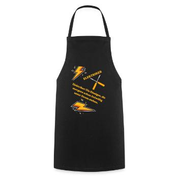 Elektriker T-Shirt Lustiges Geschenk Beruf Humor!! - Kochschürze - Schwarz - Vorne - AI Model Male 185 dark (185cm)