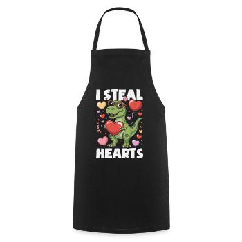 Retro Heart Valentine's Day Design Love - Cooking Apron - black - Front - AI Model Male 185 dark (185cm)
