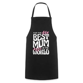 Best Mum in the World - Cooking Apron - black - Front - AI Model Male 185 dark (185cm)