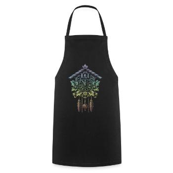 cuckoo clock - Cooking Apron - black - Front - AI Model Male 185 dark (185cm)
