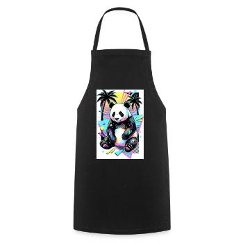 Panda - Kochschürze - Schwarz - Vorne - AI Model Male 185 dark (185cm)
