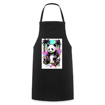Panda - Kochschürze - Schwarz - Vorne - AI Model Male 185 dark (185cm)
