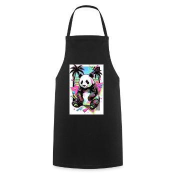 Panda - Kochschürze - Schwarz - Vorne - AI Model Male 185 dark (185cm)