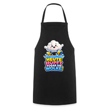 Cloud Jumps Today Even the Cloud Rain Humor - Cooking Apron - black - Front - AI Model Male 185 dark (185cm)
