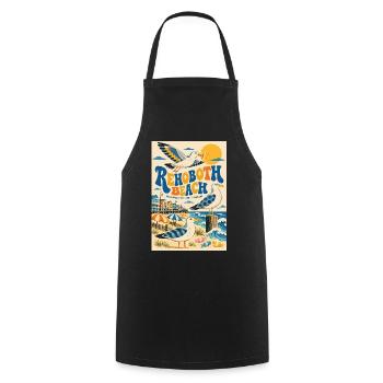 Erleben Sie Rehoboth Beach, Delaware Retro Seaside - Kochschürze - Schwarz - Vorne - AI Model Male 185 dark (185cm)