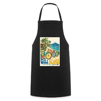 Erleben Sie Gili Islands Indonesien Retro Tropical - Kochschürze - Schwarz - Vorne - AI Model Male 185 dark (185cm)