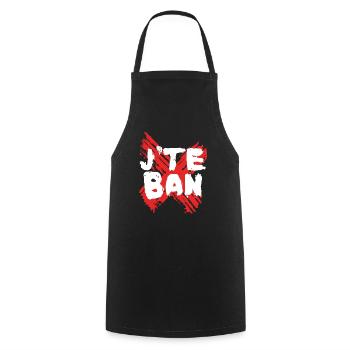J'te ban - Tablier de cuisine - noir - Devant - AI Model Male 185 dark (185cm)