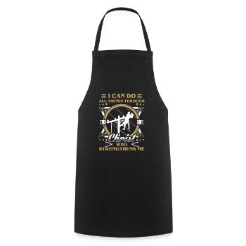Lineman I Can Do All Things - Cooking Apron - black - Front - AI Model Male 185 dark (185cm)
