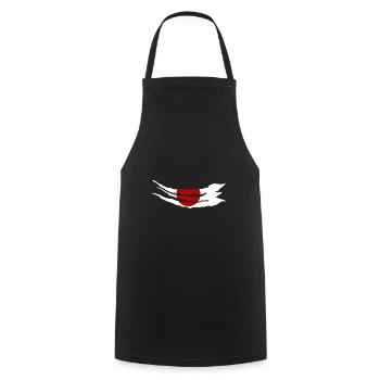 Japan Flag Used Look Nihon Japanese Flag - Cooking Apron - black - Front - AI Model Male 185 dark (185cm)