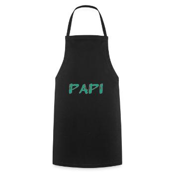 BONNE FÊTE PAPA. PAPA. FÊTE DES PÈRES. PÈRE - Tablier de cuisine - noir - Devant - AI Model Male 185 dark (185cm)