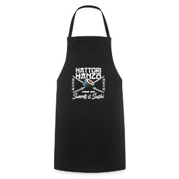 Hattori Hanzo Swords and Japan Sushi Gift - Cooking Apron - black - Front - AI Model Male 185 dark (185cm)