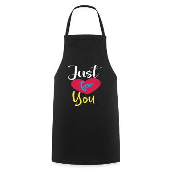 Just for you - Cooking Apron - black - Front - AI Model Male 185 dark (185cm)