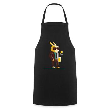 Cool Easter Bunny with Beer - Cooking Apron - black - Front - AI Model Male 185 dark (185cm)