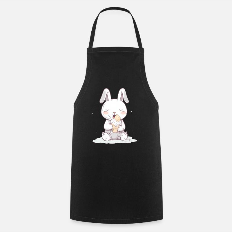 Summer indulgence: Rabbit with ice cream - Cooking Apron - black