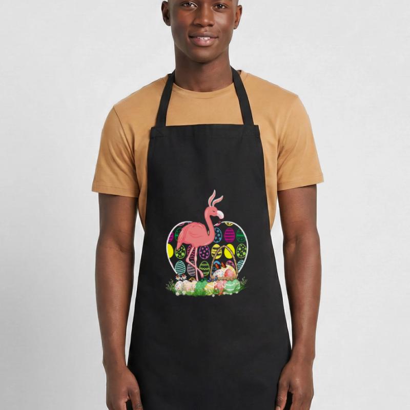 Flamingo Easter Eggs Funny Easter Day Eggs Hunters Cooking Apron