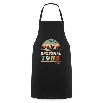 1985 vintage anniversaire rétro vintage cadeau - Tablier de cuisine - noir - Devant - AI Model Male 185 dark (185cm)