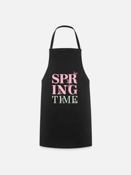 SpringTime - Endlich Frühling! - Kochschürze - Schwarz