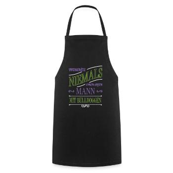 amour animal de compagnie cool levrette vieil homme bday - Tablier de cuisine - noir - Devant - AI Model Male 185 dark (185cm)