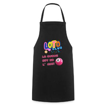 LOTO - BINGO - 6 - LA QUEUE EST EN L'AIR - Tablier de cuisine - noir - Devant - AI Model Male 185 dark (185cm)