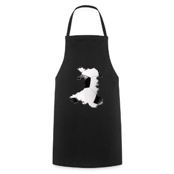 Wales map frames real football - Cooking Apron - black - Front - AI Model Male 185 dark (185cm)
