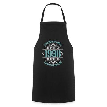 Legendary since January 1998 limited edition - Cooking Apron - black - Front - AI Model Male 185 dark (185cm)
