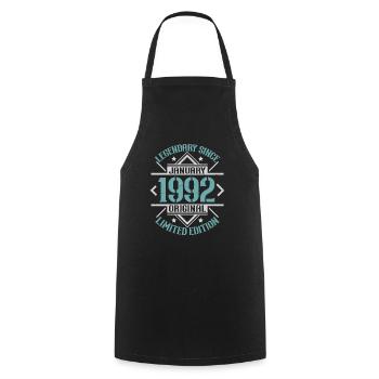Légendaire depuis janvier 1992 édition limitée - Tablier de cuisine - noir - Devant - AI Model Male 185 dark (185cm)