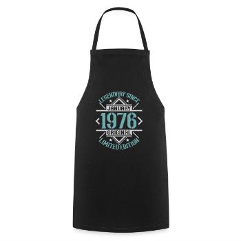 Légendaire depuis janvier 1976 édition limitée - Tablier de cuisine - noir - Devant - AI Model Male 185 dark (185cm)
