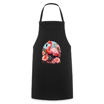 Flamingo - Cooking Apron - black - Front - AI Model Male 185 dark (185cm)