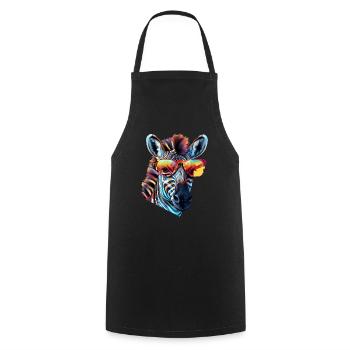 Zebra Sunglasses - Cooking Apron - black - Front - AI Model Male 185 dark (185cm)
