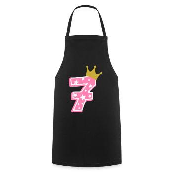 7 Krone 7th birthday 7 years - Cooking Apron - black - Front - AI Model Male 185 dark (185cm)