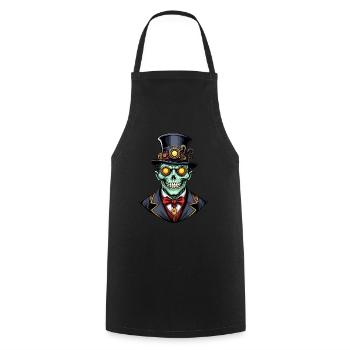Scary Halloween Steampunk Ghoul - Cooking Apron - black - Front - AI Model Male 185 dark (185cm)