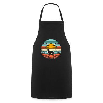 Teckel Vintage coucher de soleil - Tablier de cuisine - noir - Devant - AI Model Male 185 dark (185cm)