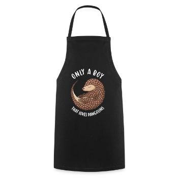 Seulement un garçon qui aime pangolin Pangolin - Tablier de cuisine - noir - Devant - AI Model Male 185 dark (185cm)