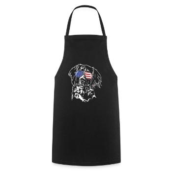 Kleiner Münsterländer Amérique Flag Dogs Wilsigns - Tablier de cuisine - noir - Devant - AI Model Male 185 dark (185cm)