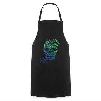 Crâne de papillon - Tablier de cuisine - noir - Devant - AI Model Male 185 dark (185cm)