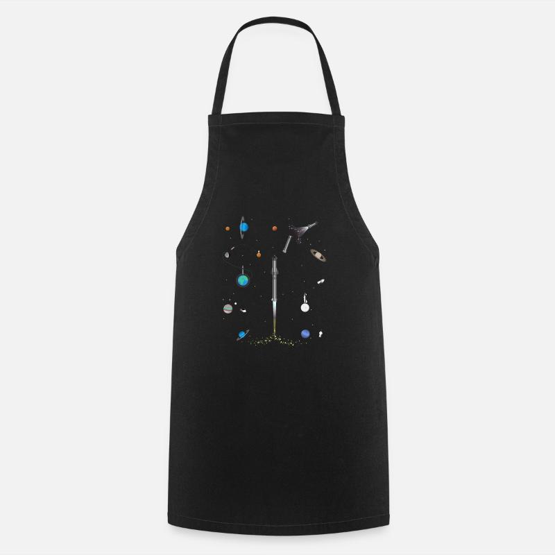 A Space-x blast into Space pattern - Cooking Apron - black