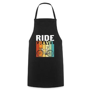 Ride Cravel Retro Sunset Riding Bicycle - Cooking Apron - black - Front - AI Model Male 185 dark (185cm)
