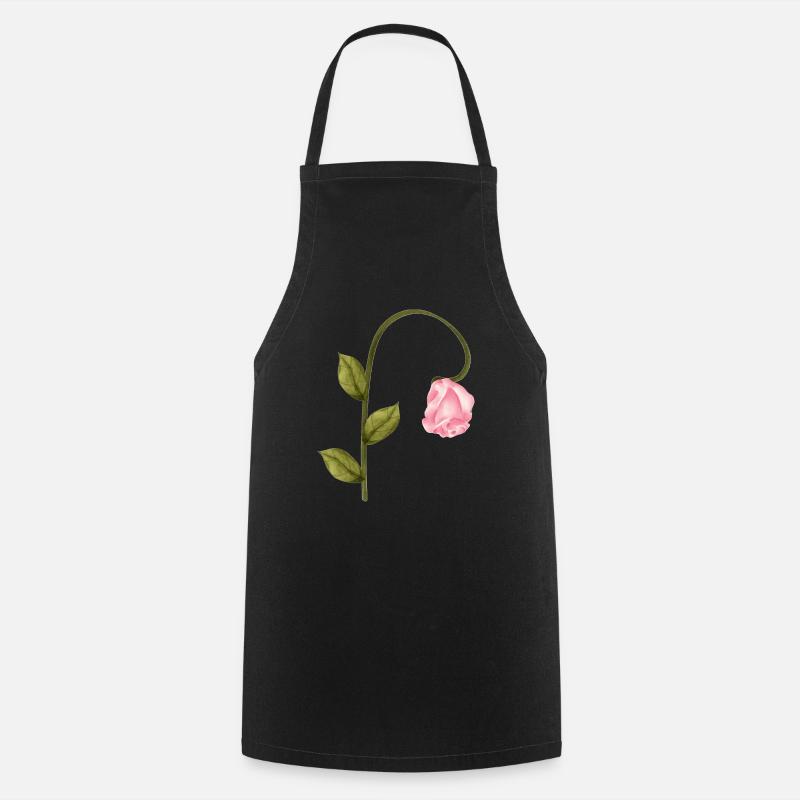 Rosa Rose - Kochschürze - Schwarz