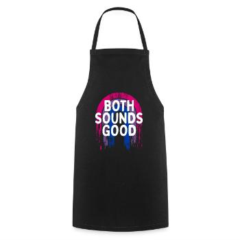 Both Sounds Good Bisexual LGBTQ Bi Pride Funny - Cooking Apron - black - Front - AI Model Male 185 dark (185cm)