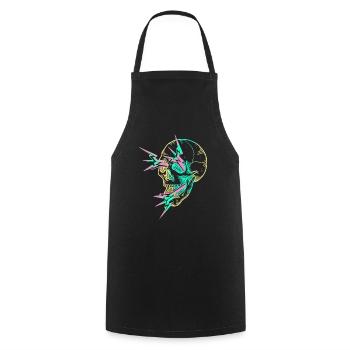 Skull Flash yellow - Tablier de cuisine - noir - Devant - AI Model Male 185 dark (185cm)