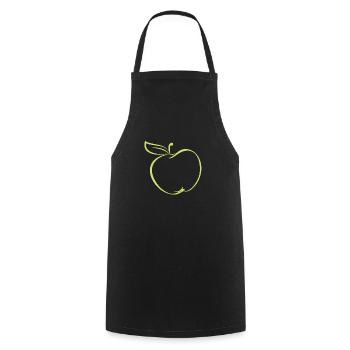 APPLE MOTIF - Cooking Apron - black - Front - AI Model Male 185 dark (185cm)