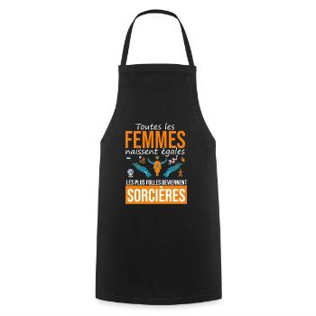 les plus folles deviennent sorcières - Tablier de cuisine - noir - Devant - AI Model Male 185 dark (185cm)