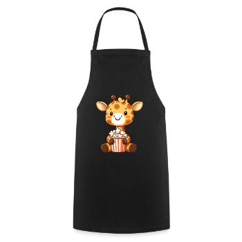 Drôle Girafe Popcorn Film Film Films Films - Tablier de cuisine - noir - Devant - AI Model Male 185 dark (185cm)