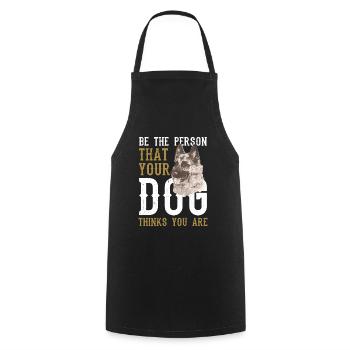 berger allemand - Tablier de cuisine - noir - Devant - AI Model Male 185 dark (185cm)