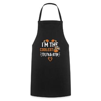 Je suis la dinde la plus cool - Tablier de cuisine - noir - Devant - AI Model Male 185 dark (185cm)