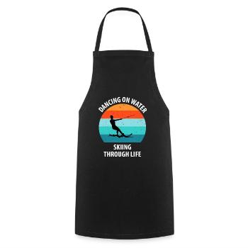 Water skis, water skis, water skiers - Cooking Apron - black - Front - AI Model Male 185 dark (185cm)