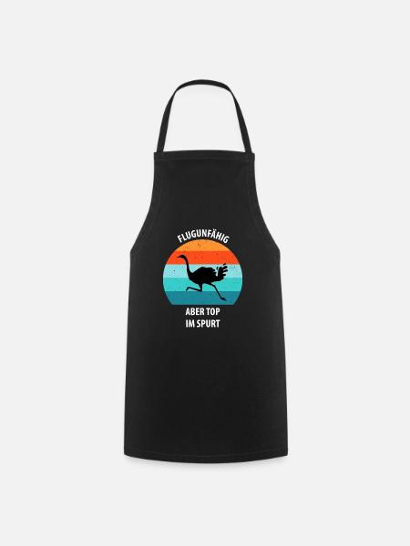 Strauß Ostrich Vogel Strauß Ornithologie - Kochschürze - Schwarz