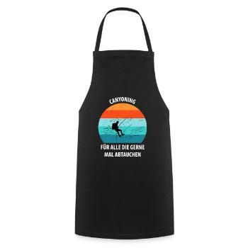 Canyoning Bergsteigen Klettern Wandern Berge - Kochschürze - Schwarz - Vorne - AI Model Male 185 dark (185cm)