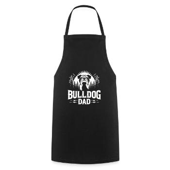 BULLDOG DAD, BULLDOG GUARDIAN: FOREST SENTINEL - Cooking Apron - black - Front - AI Model Male 185 dark (185cm)